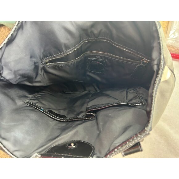 Burberry Lowry Neat Nova Check Nylon & Patent Leather Tote Bag, Black Straps & B - Picture 5 of 16